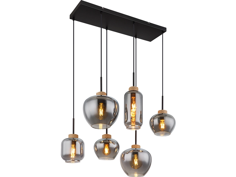 Hängelampe MATT 80x120cm 6x40W schwarz