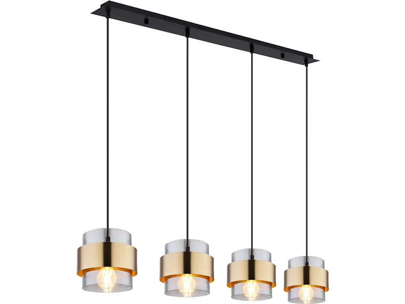 Hängelampe MILEY 110x120cm 4x60W schwarz