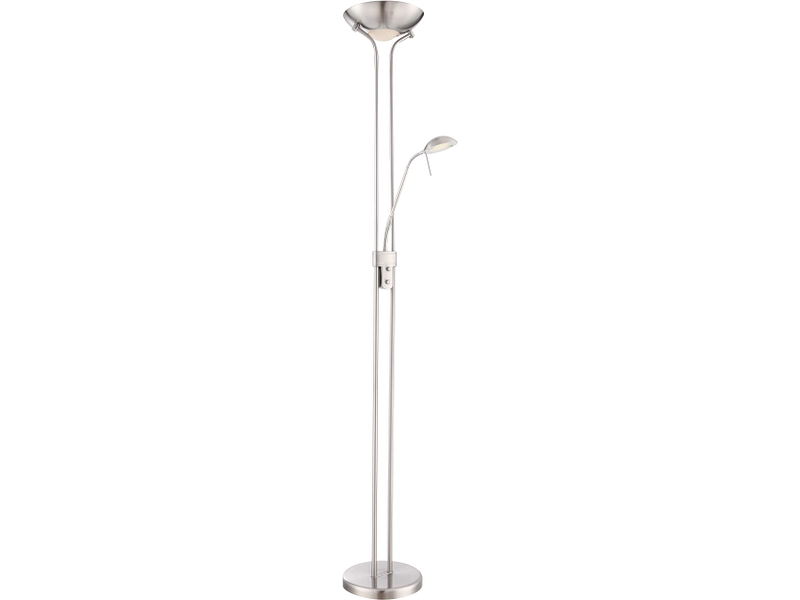 Stehlampe LED LEONAS variable Intensität 180cm 20W silberfarben
