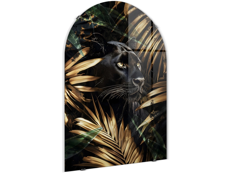 Quadro in vetro BLACK PANTHER 1 pezzo vetro dorato
