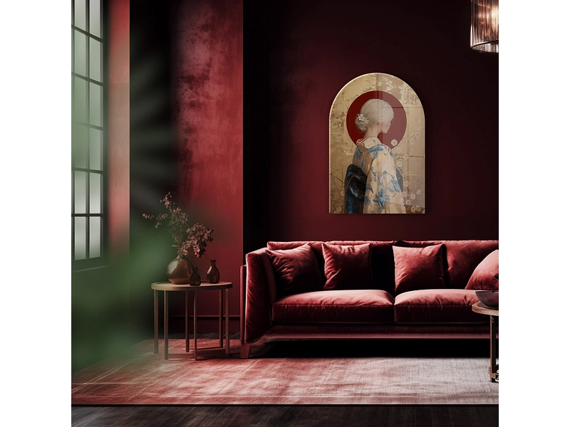 Tableau en verre RUKIA 1 pièce verre doré Tableau en verre RUKIA 1 pièce verre doré