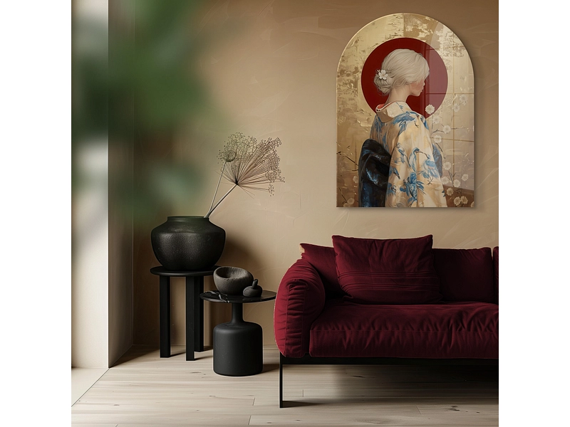 Tableau en verre RUKIA 1 pièce verre doré Tableau en verre RUKIA 1 pièce verre doré