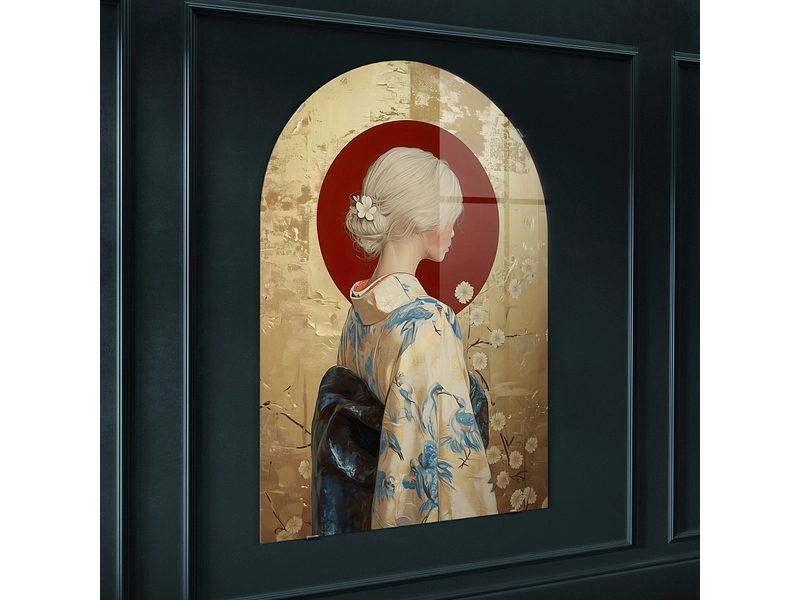 Tableau en verre RUKIA 1 pièce verre doré Tableau en verre RUKIA 1 pièce verre doré