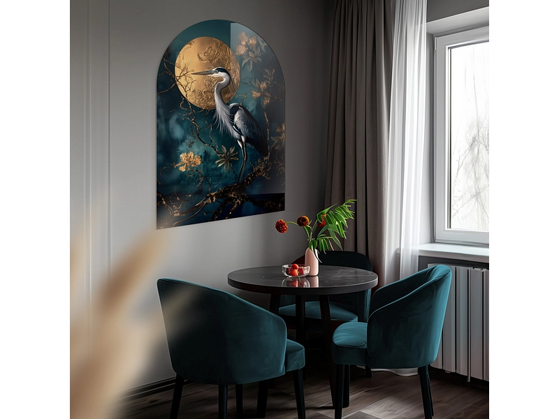 Quadro in vetro SHIRASAGI 1 pezzo vetro blu scuro