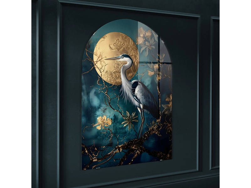 Quadro in vetro SHIRASAGI 1 pezzo vetro blu scuro