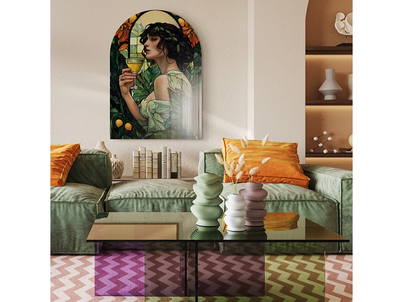 Quadro in vetro FLORENCE 1 pezzo vetro verde