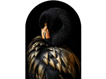 Quadro in vetro BLACK FLAMINGO 1 pezzo vetro nero