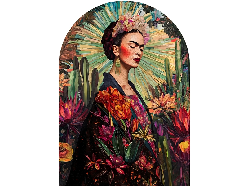 Quadro in vetro JARDIN DE FRIDA 1 pezzo vetro verde Quadro in vetro JARDIN DE FRIDA 1 pezzo vetro verde