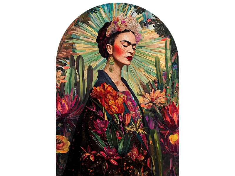 Quadro in vetro JARDIN DE FRIDA 1 pezzo vetro verde Quadro in vetro JARDIN DE FRIDA 1 pezzo vetro verde