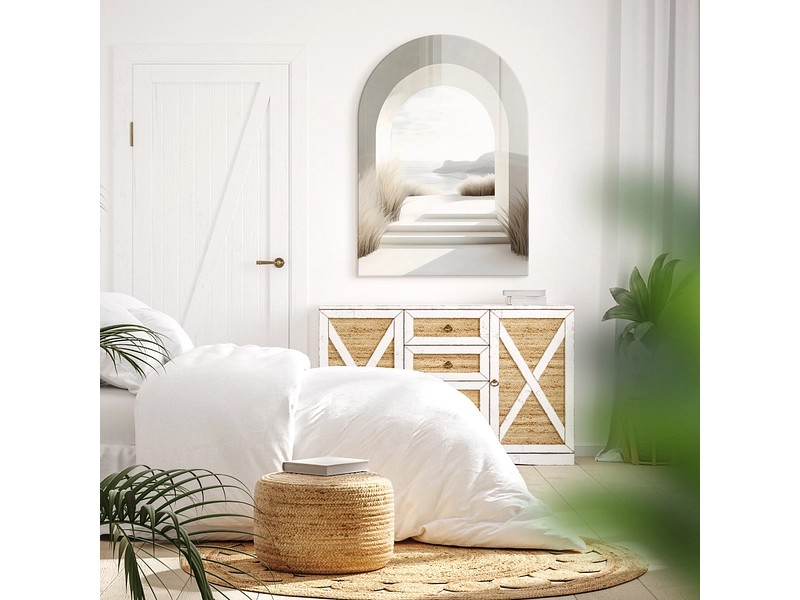 Tableau en verre PULAU 1 pièce verre blanc