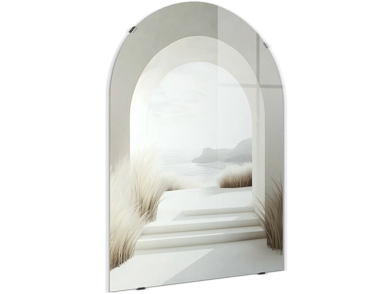 Tableau en verre PULAU 1 pièce verre blanc