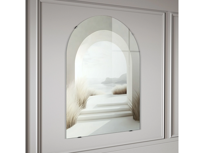 Tableau en verre PULAU 1 pièce verre blanc