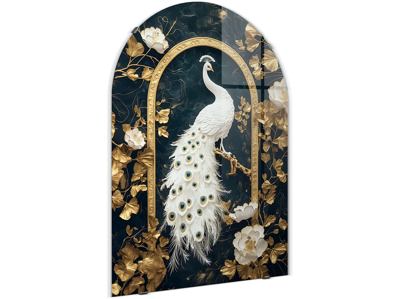 Glasbild PEACOCK 1 Stück glas gold