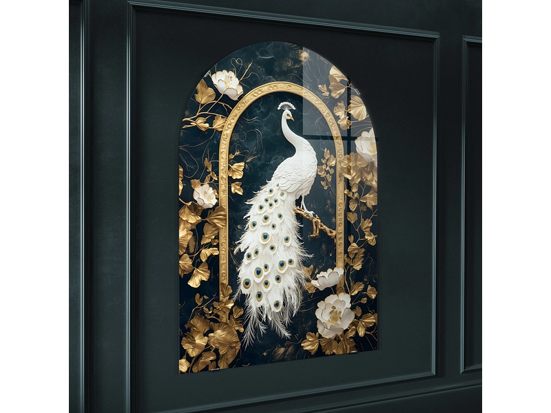 Glasbild PEACOCK 1 Stück glas gold