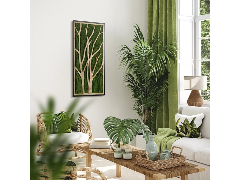 Tableau tufté TREE 1 pièce mdf vert