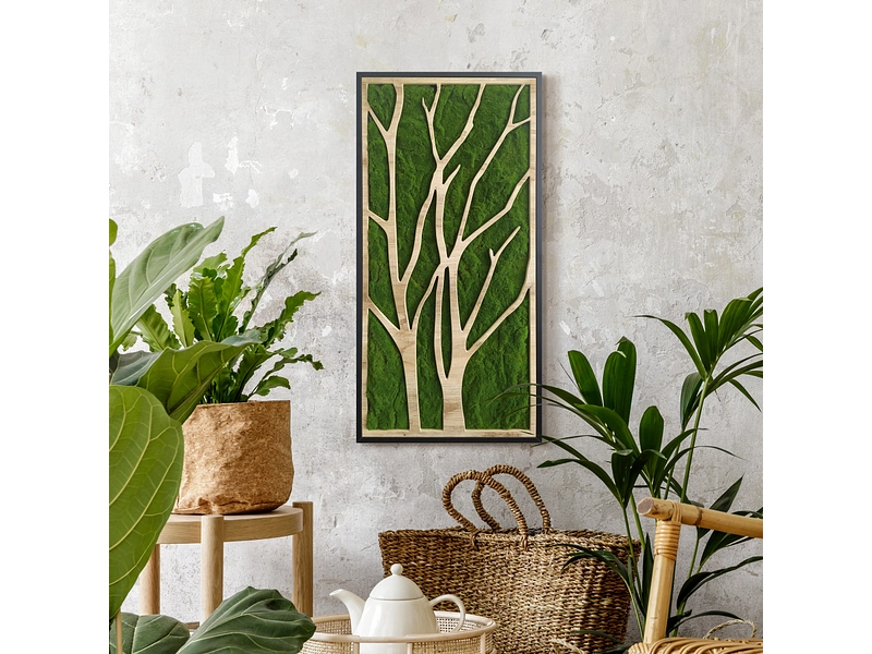 Tableau tufté TREE 1 pièce mdf vert