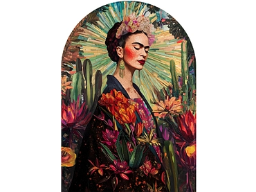 Quadro in vetro JARDIN DE FRIDA 1 pezzo vetro verde