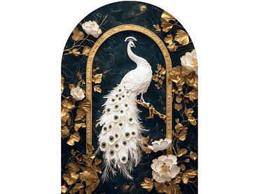 Glasbild PEACOCK 1 Stück glas gold