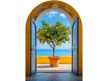 Quadro in vetro MANAROLA 1 pezzo vetro giallo Quadro in vetro MANAROLA 1 pezzo vetro giallo