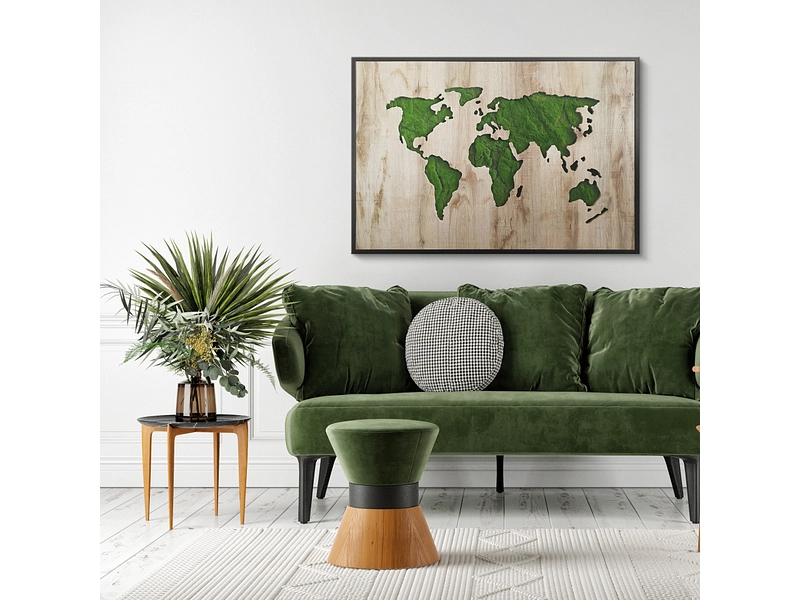 Quadro tuftato GREEN MAP 1 pezzo mdf verde Quadro tuftato GREEN MAP 1 pezzo mdf verde