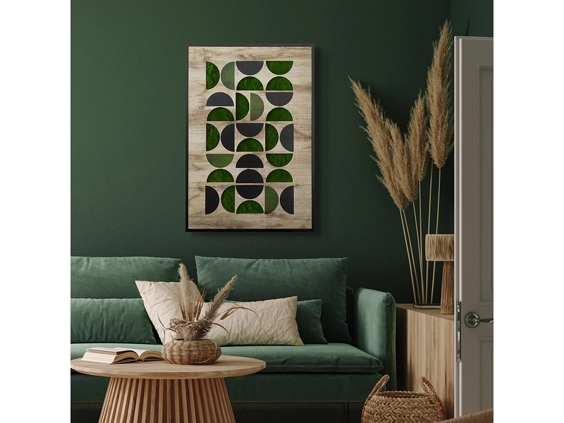 Tableau tufté GEOMETRIC 1 pièce mdf vert