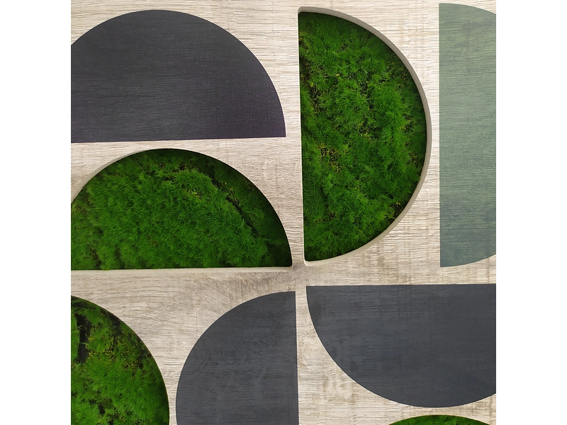 Tableau tufté GEOMETRIC 1 pièce mdf vert