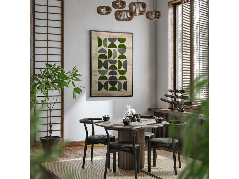 Tableau tufté GEOMETRIC 1 pièce mdf vert