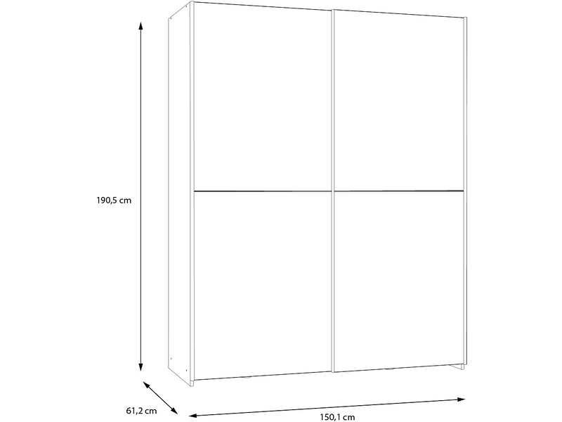 Schwebetürenschrank PAULINE eiche Schwebetürenschrank PAULINE eiche