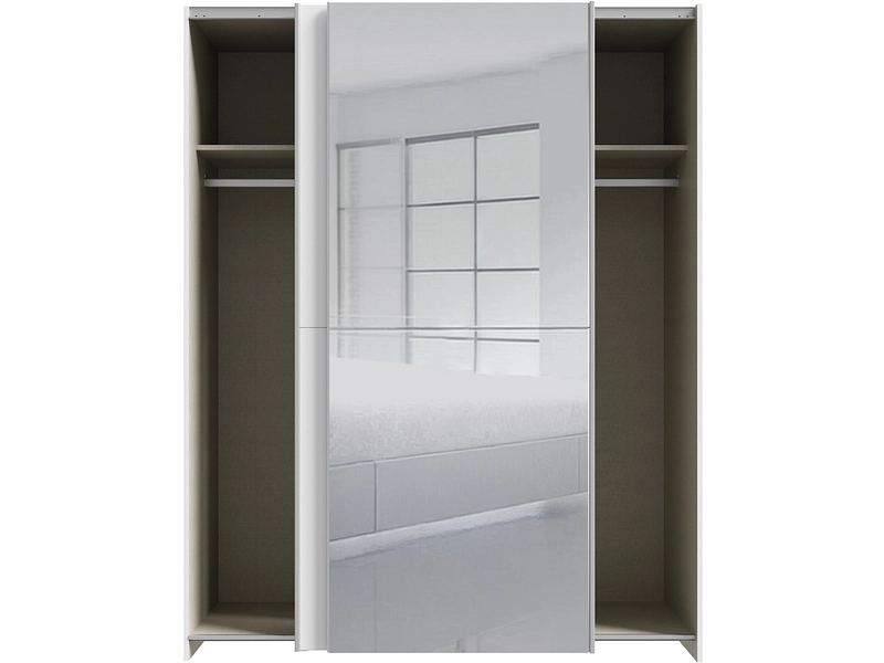Schwebetürenschrank PAULINE weiss glänzend