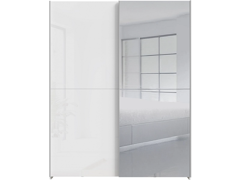 Schwebetürenschrank PAULINE weiss glänzend