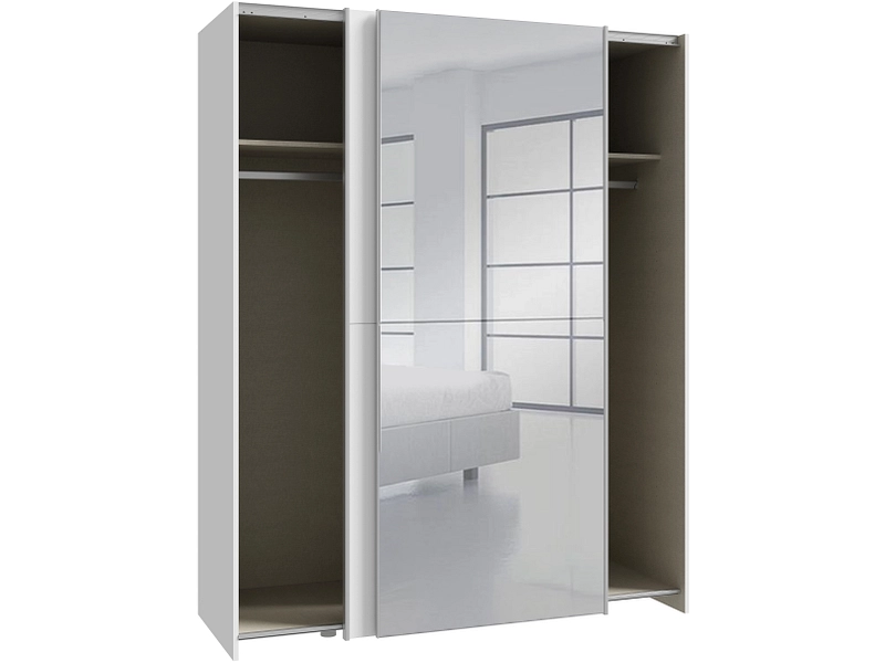 Schwebetürenschrank PAULINE weiss glänzend