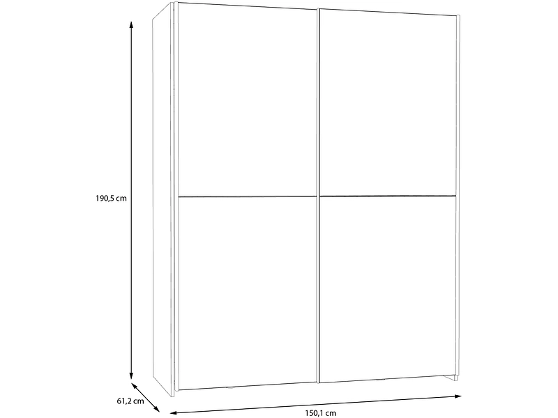 Schwebetürenschrank PAULINE weiss glänzend