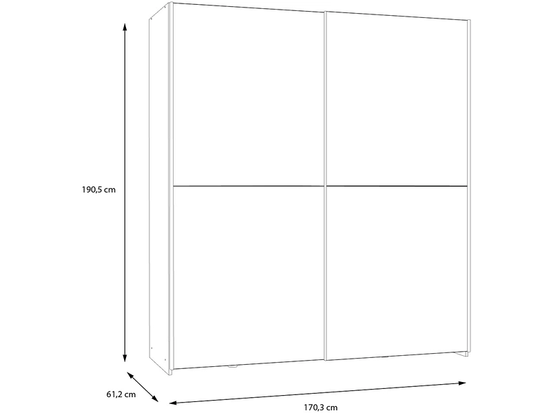 Armoire portes coulissantes PAULINE blanc alpin