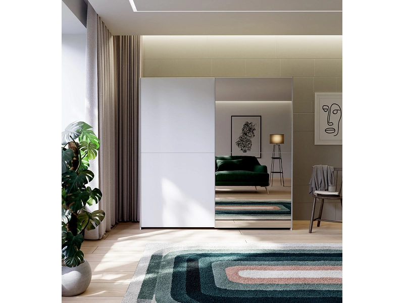 Armoire portes coulissantes PAULINE blanc