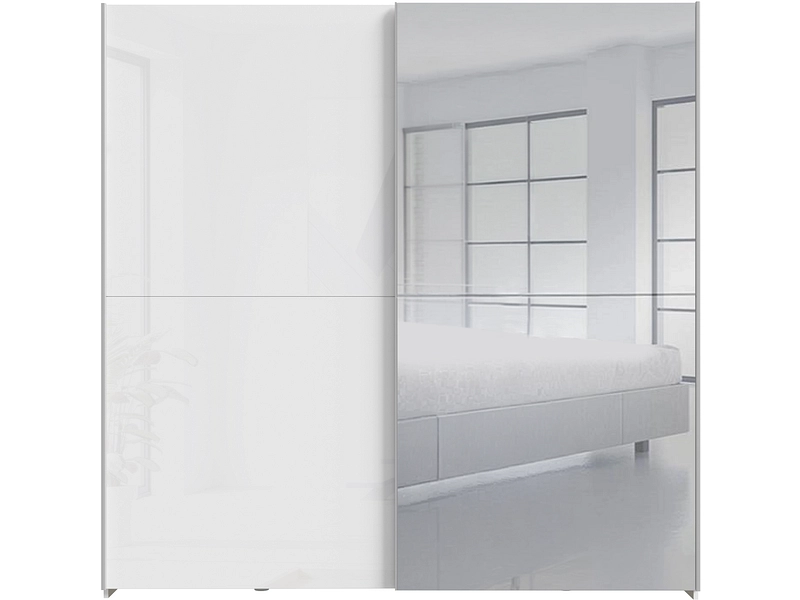 Armoire portes coulissantes PAULINE blanc brillant