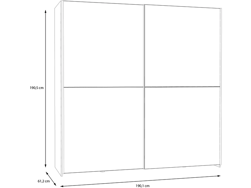 Armoire portes coulissantes PAULINE blanc brillant