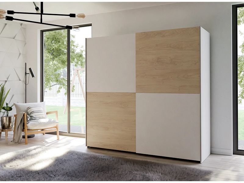 Armoire portes coulissantes PAULINE chêne