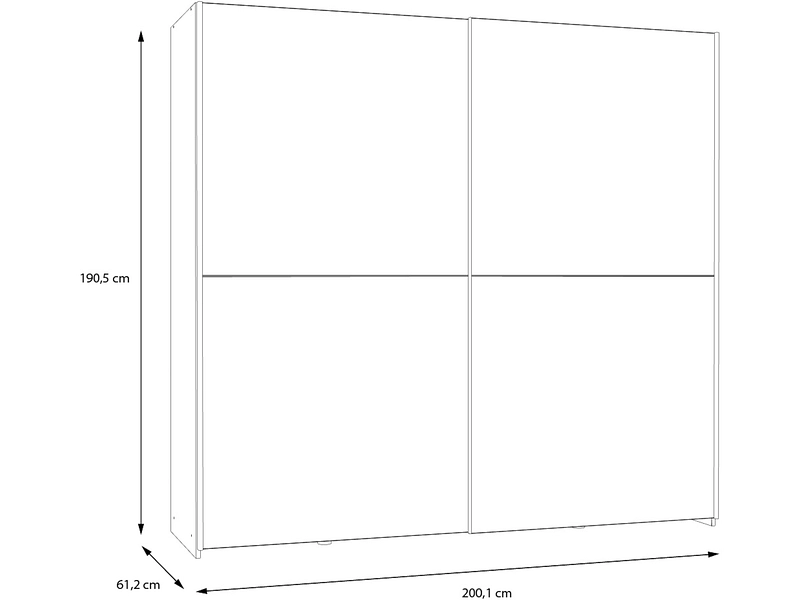 Armoire portes coulissantes PAULINE chêne