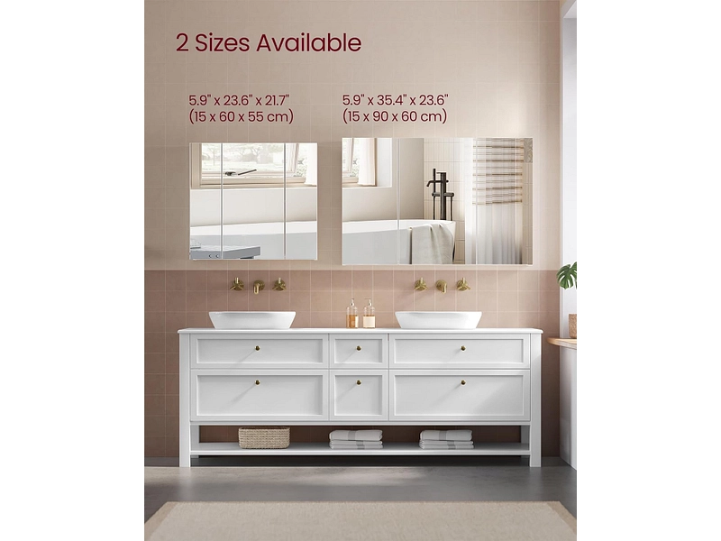 Specchio per il bagno rettangolo SONGMICS NAYANA