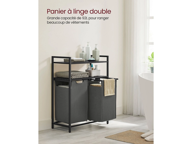 SONGMICS Wäschekorb TRIOVA schwarz