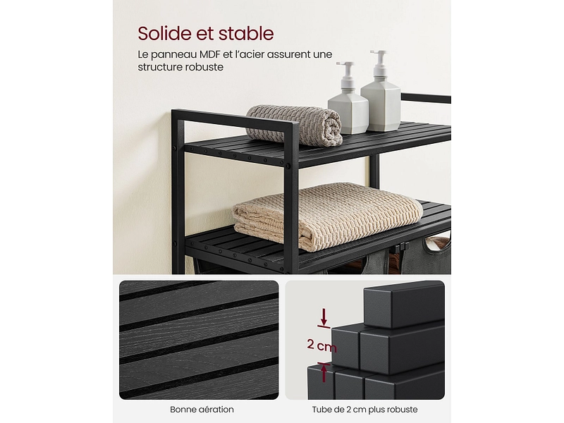 SONGMICS Wäschekorb TRIOVA schwarz