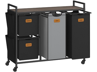 SONGMICS Wäschekorb VELLA schwarz