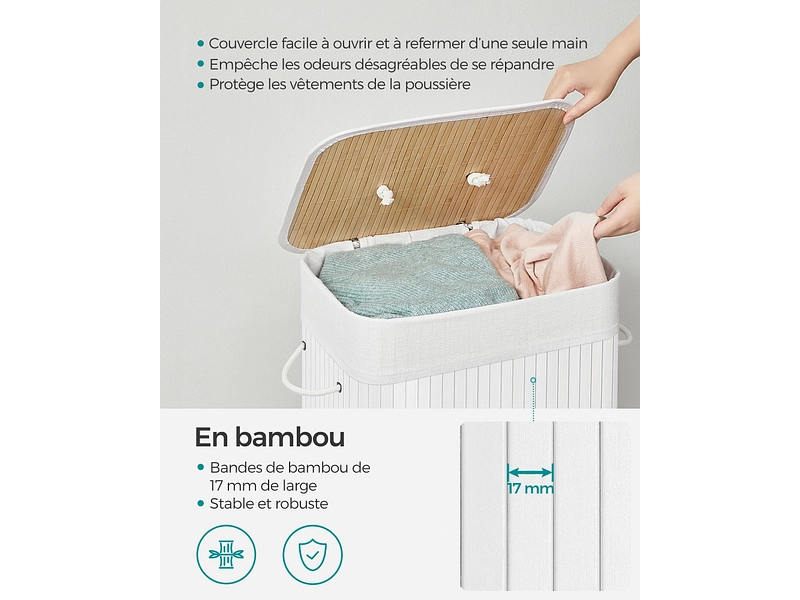 SONGMICS Portabiancheria LAVO bianco