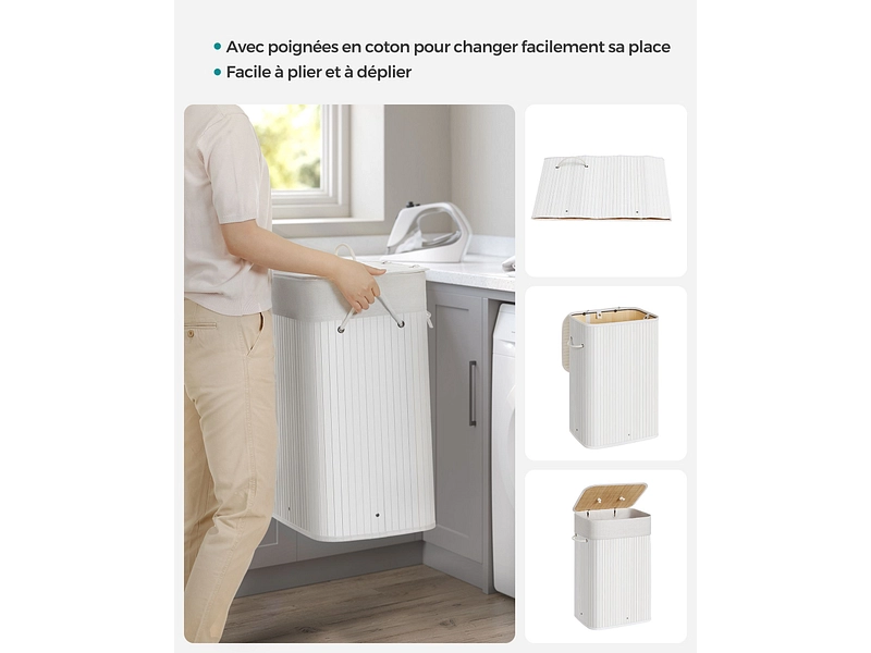 SONGMICS Portabiancheria LAVO bianco