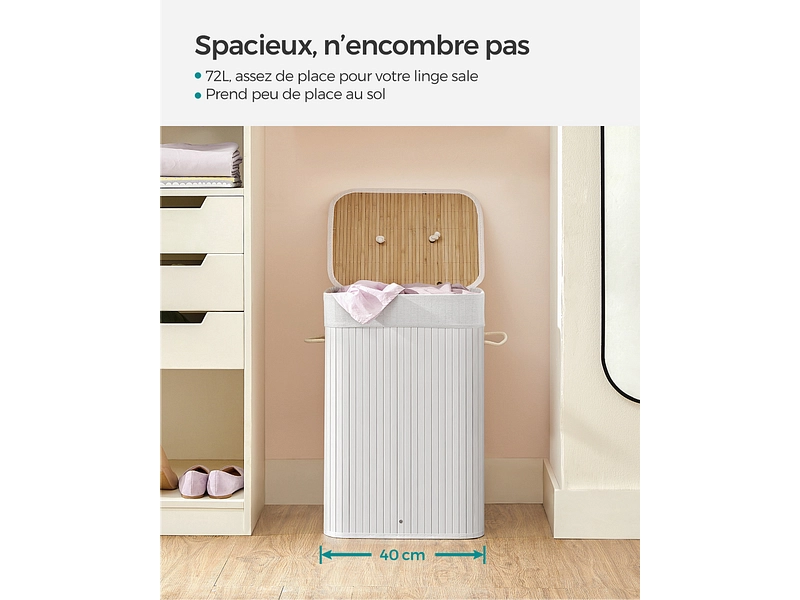 SONGMICS Portabiancheria LAVO bianco