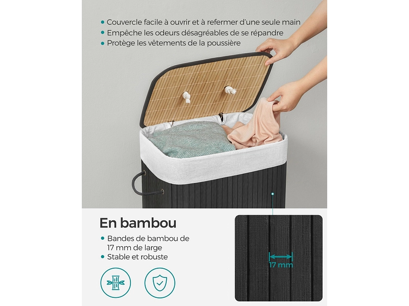 SONGMICS Portabiancheria LAVO nero