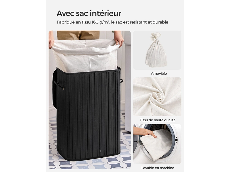 SONGMICS Portabiancheria LAVO nero