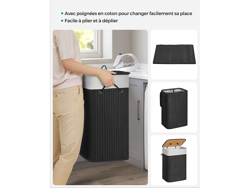 SONGMICS Portabiancheria LAVO nero