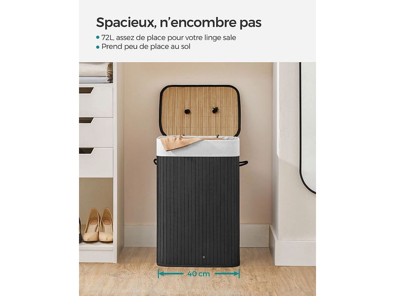 SONGMICS Portabiancheria LAVO nero