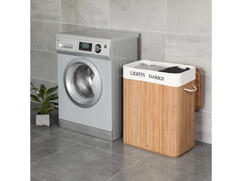 SONGMICS Wäschekorb LAVONA natürliches holz